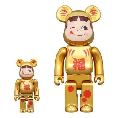 BE@RBRICK Daruma Peko-chan Gold Plated 100% & 400%